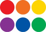 Spot On Floor Markers, Colorful Circles, 4" Carpet
