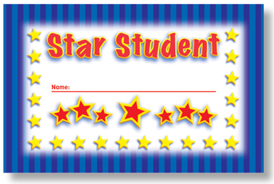 Star Student Incentive Punch Cards