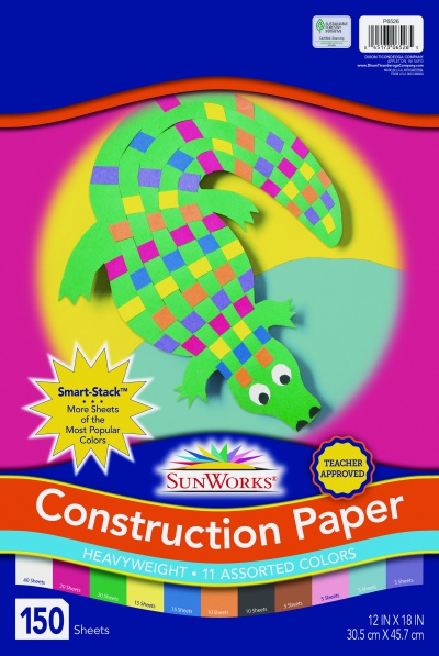 SunWorks Smart-Stack Construction Paper Assortment, 12 x 18, 150 Sheets