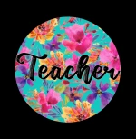 Teacher Floral 3x3 Vinyl Sticker