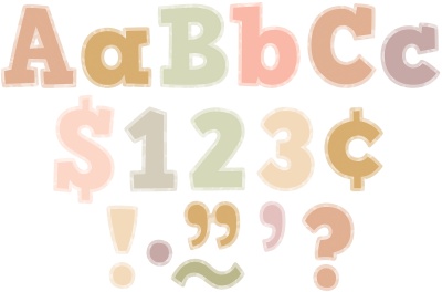 Terrazzo Tones 4 Bold Block Letters Combo Pack