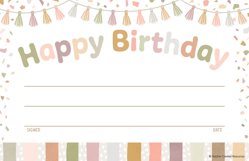 Terrazzo Tones Happy Birthday Awards