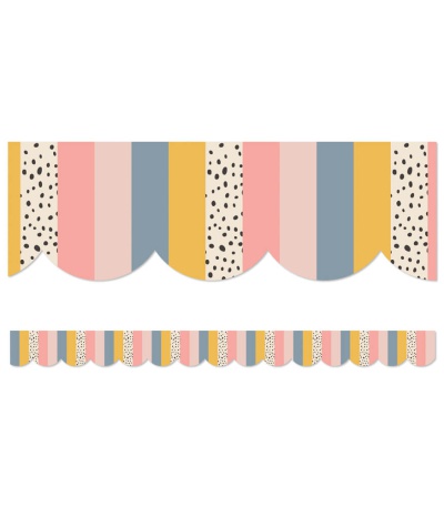 We Belong Stripes Scalloped Borders