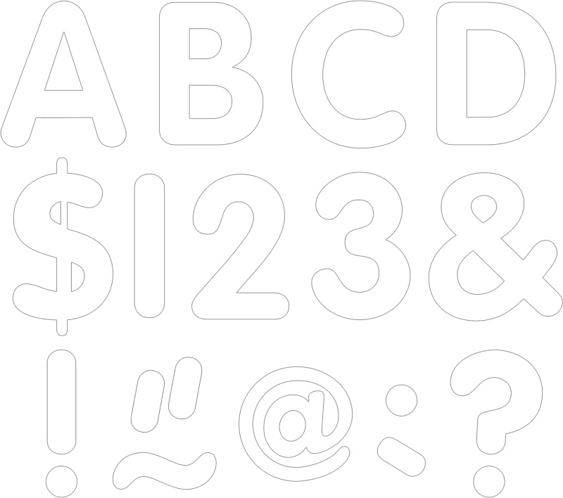 White Uppercase Letters for Classroom Displays | All Grades