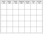 White Blank Horizontal Calendar