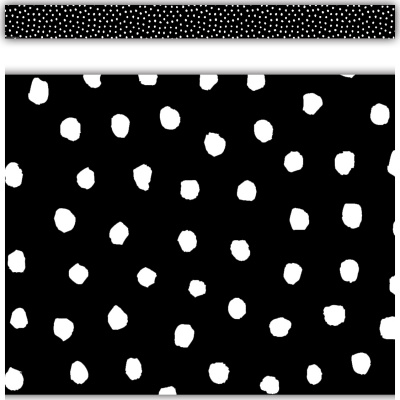 White Painted Dots on Black Border Trim