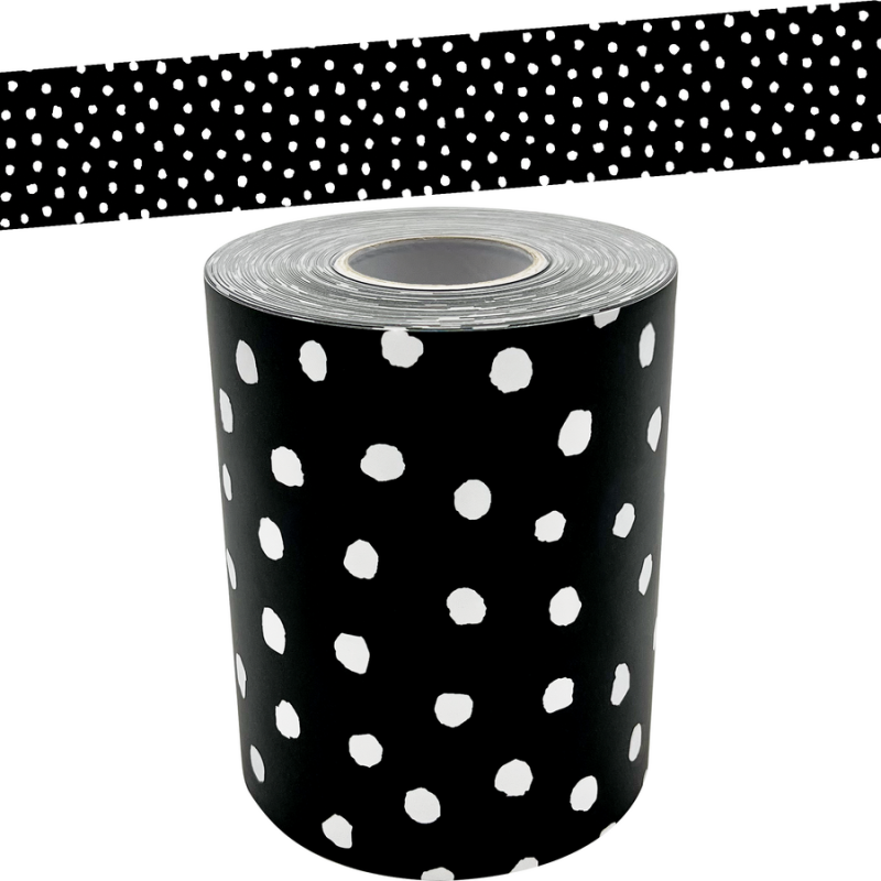 White Polka Dot Border Trim for Classroom Displays