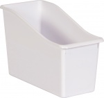 White Plastic Book Bin 11"X 5" X 7"