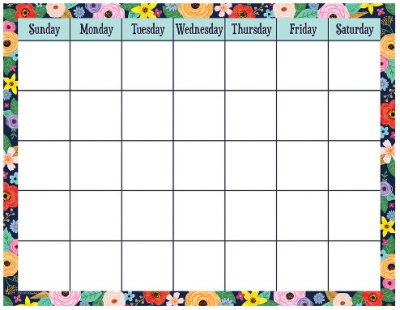 Wildflowers Calendar Chart