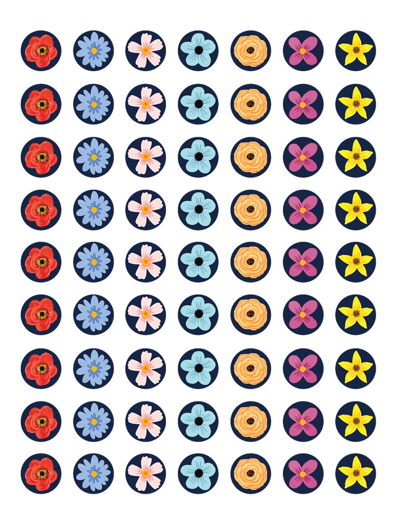 Sticker Colour Mini Wildflowers Mini Stickers