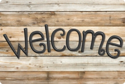 Wood Plank Welcome Mat
