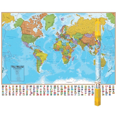 World Laminated Map 38 x 51