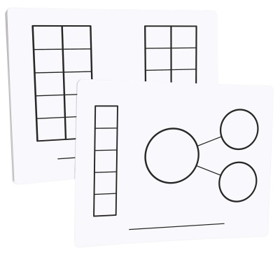 Write-On/Wipe-Off Five-Frame/Ten-Frame Mats, set of 10