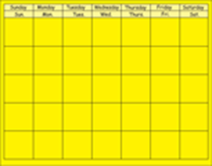 Yellow Blank Horizontal Calendar 28 x 22