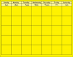 Yellow Blank Horizontal Calendar